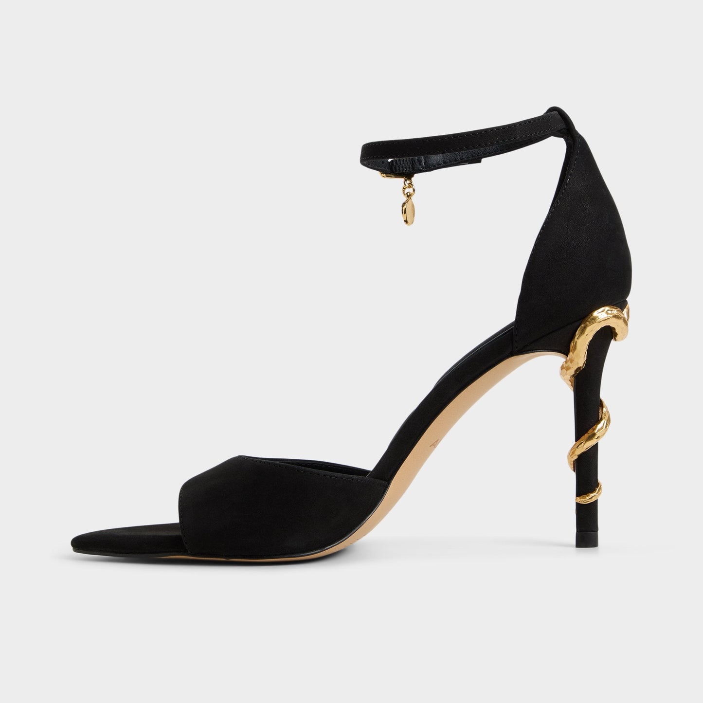 Medeza in Black - Strappy heeled sandal - Black