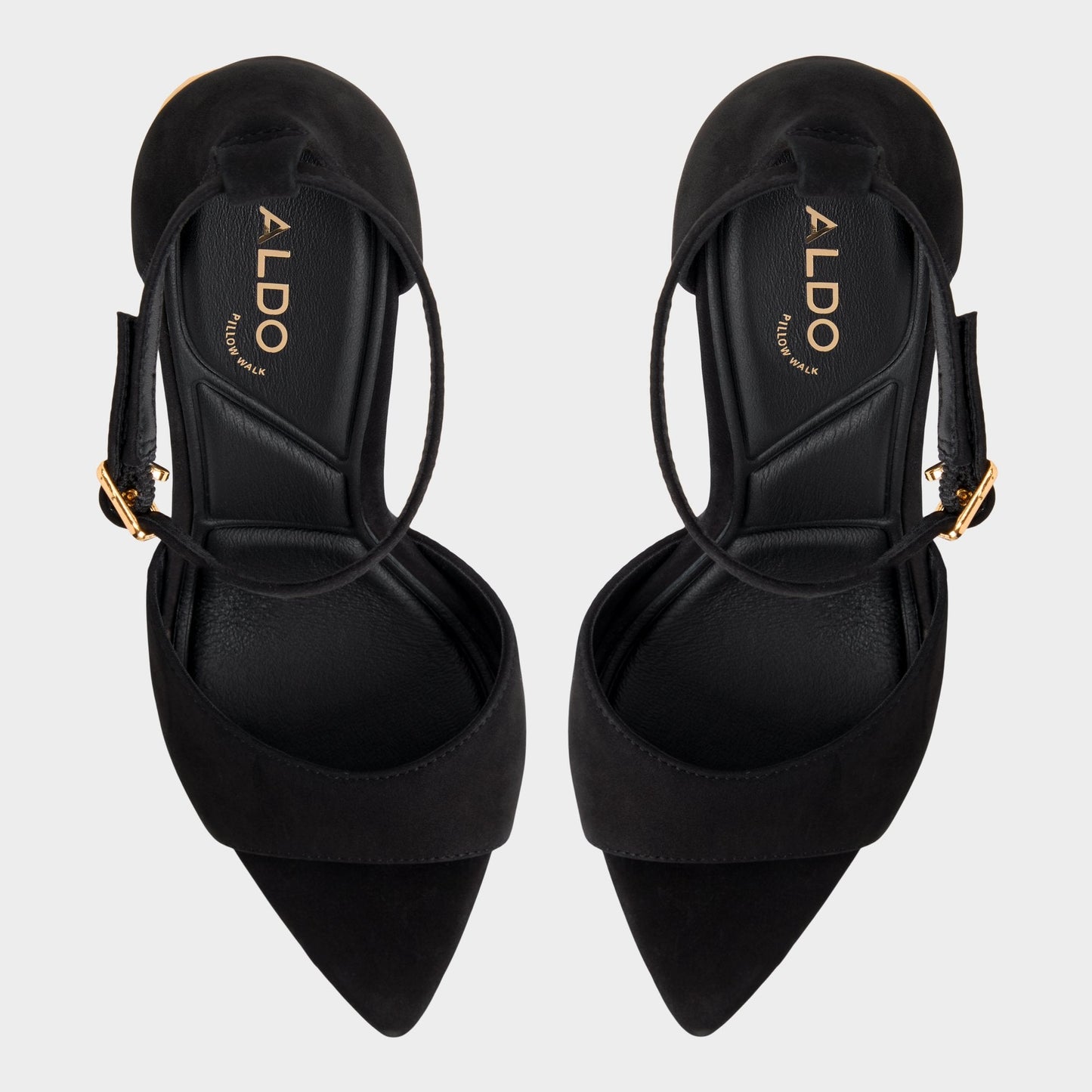 Medeza in Black - Strappy heeled sandal - Black