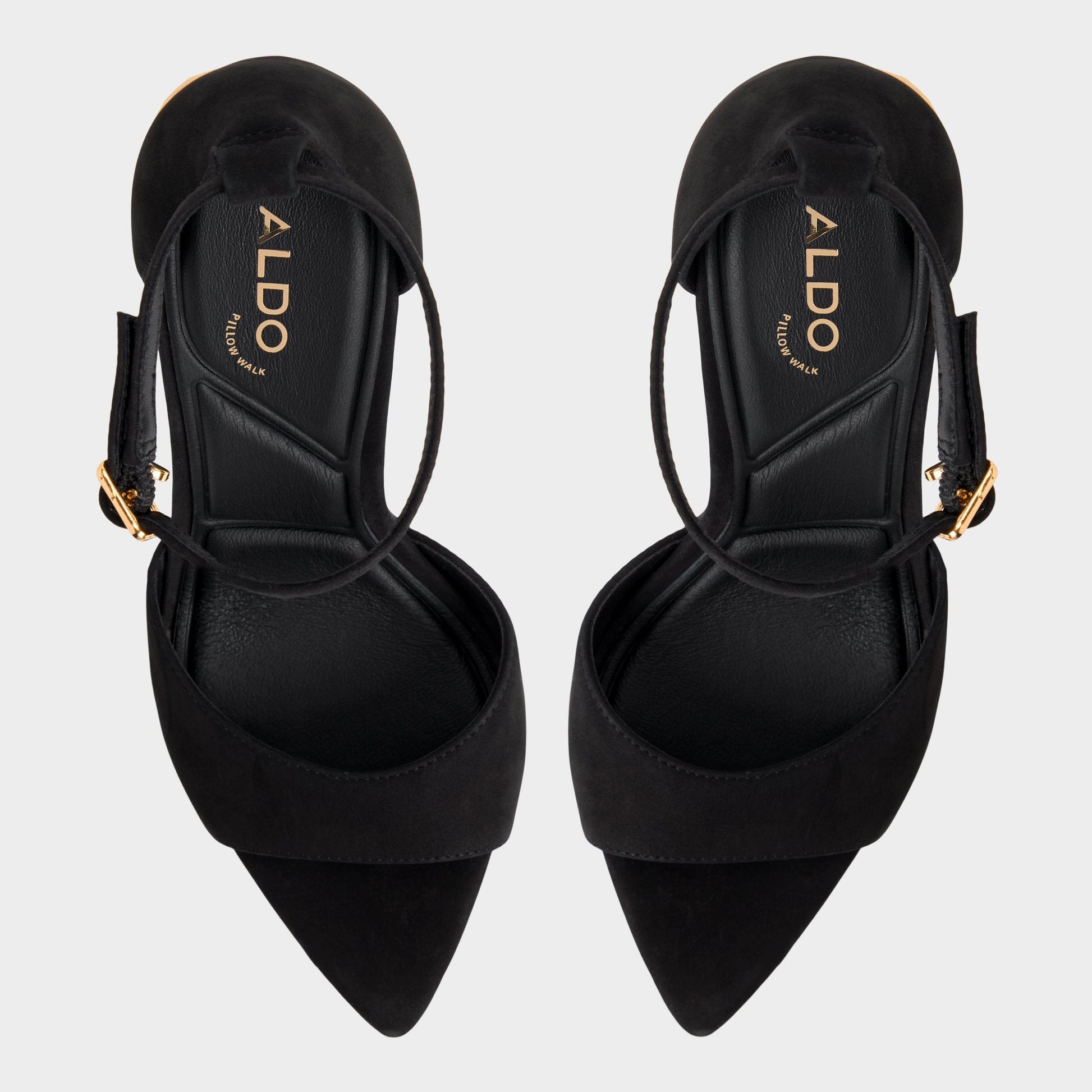 Medeza in Black - Strappy heeled sandal - Black