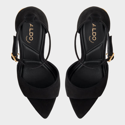 Medeza in Black - Strappy heeled sandal - Black