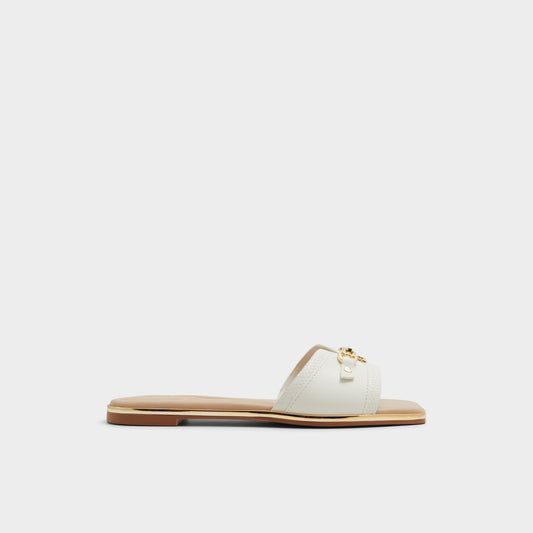Alamassi Open White Women's Flats - Slide sandal - Open white