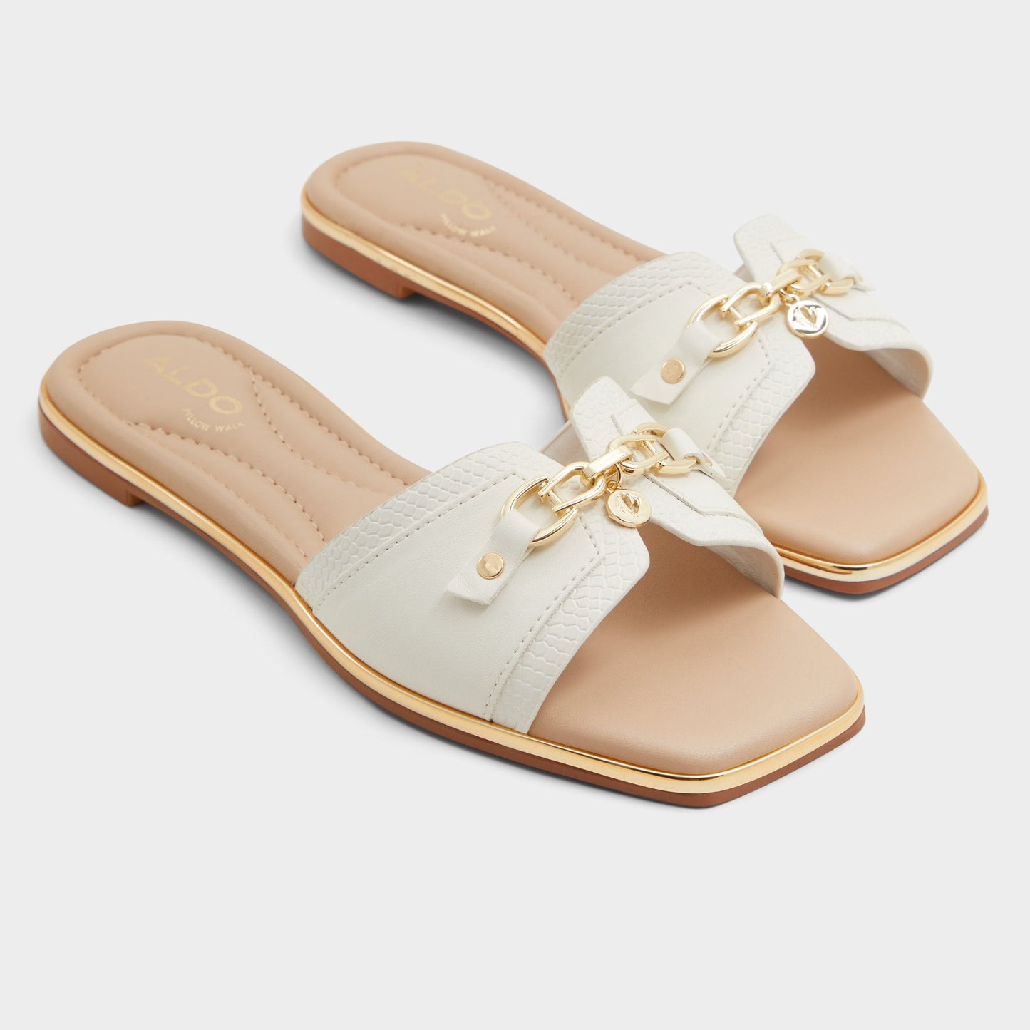 Alamassi Open White Women's Flats - Slide sandal - Open white