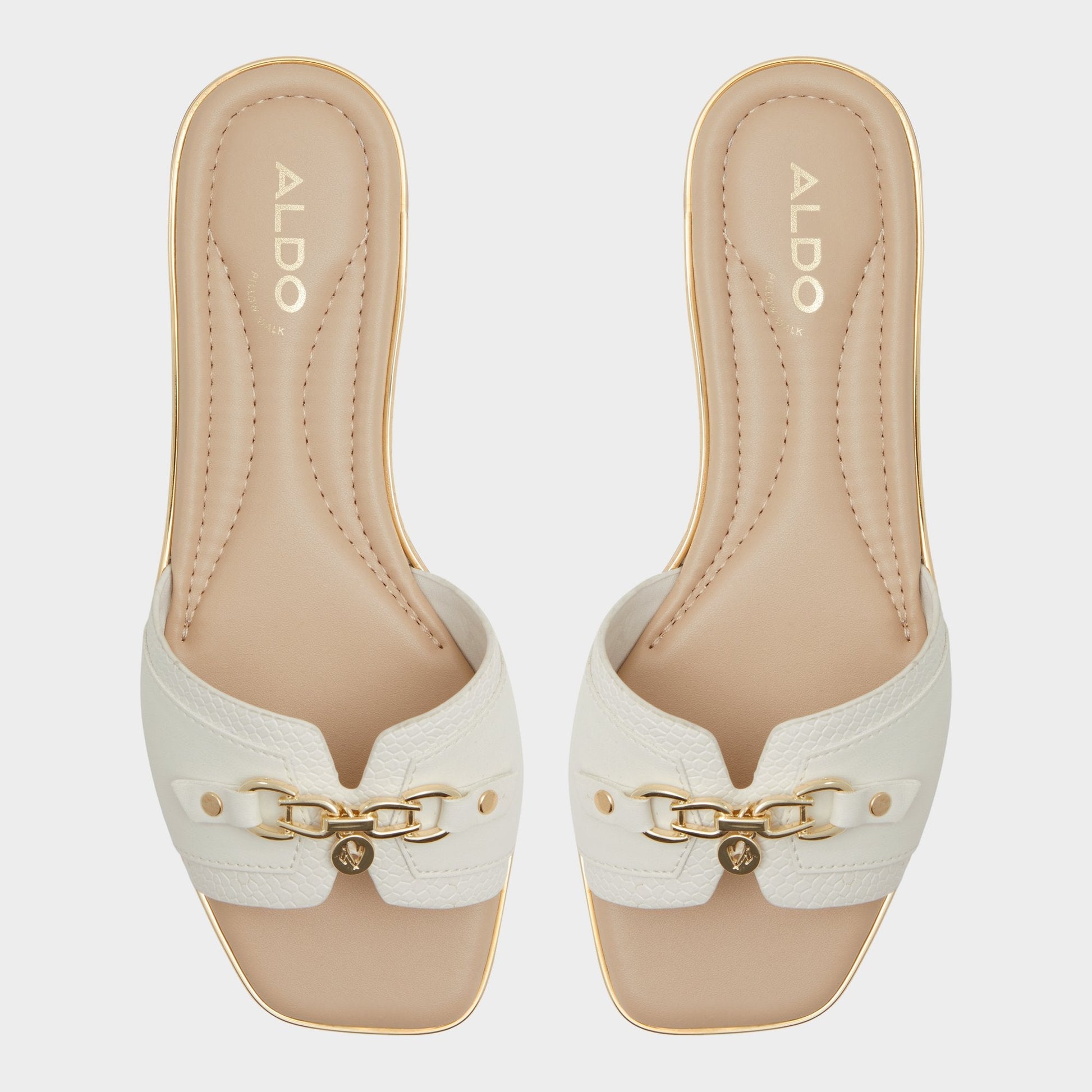 Alamassi Open White Women's Flats - Slide sandal - Open white