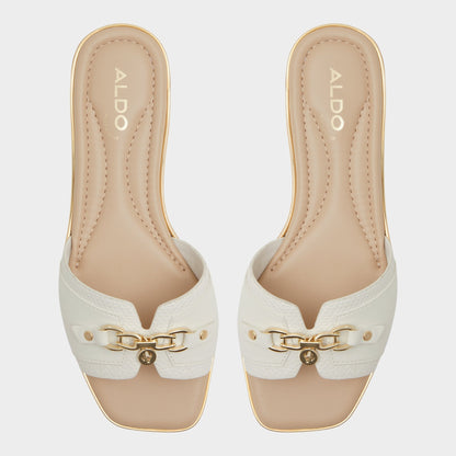 Alamassi Open White Women's Flats - Slide sandal - Open white