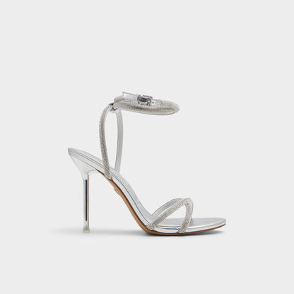 Manaelden Silver Women's Heeled sandals - Strappy heeled sandal, Stiletto heel - Silver