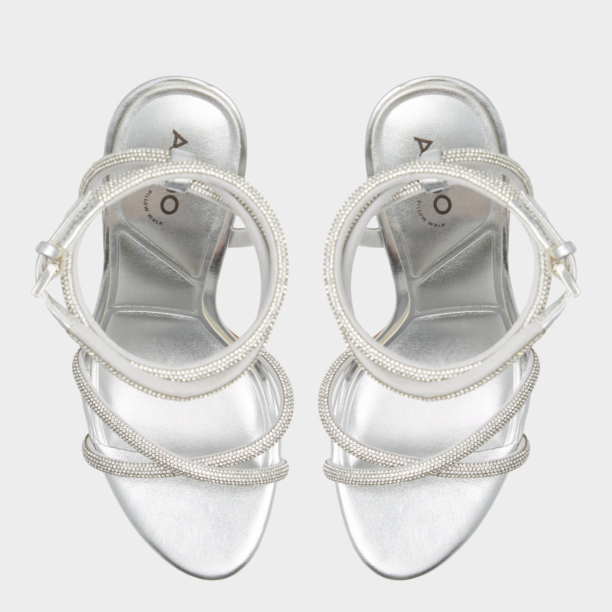Manaelden Silver Women's Heeled sandals - Strappy heeled sandal, Stiletto heel - Silver