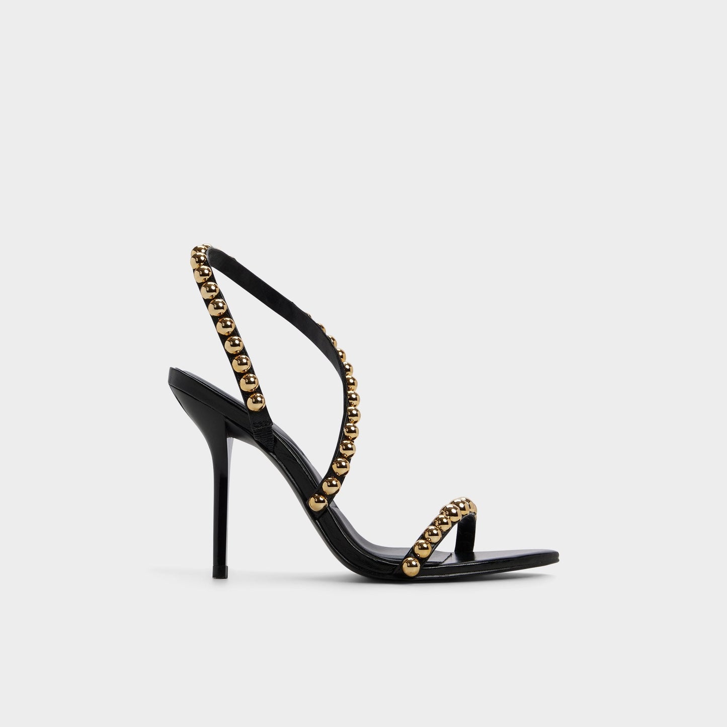 Attey in Black - Strappy heeled sandal, Stiletto heel - Black