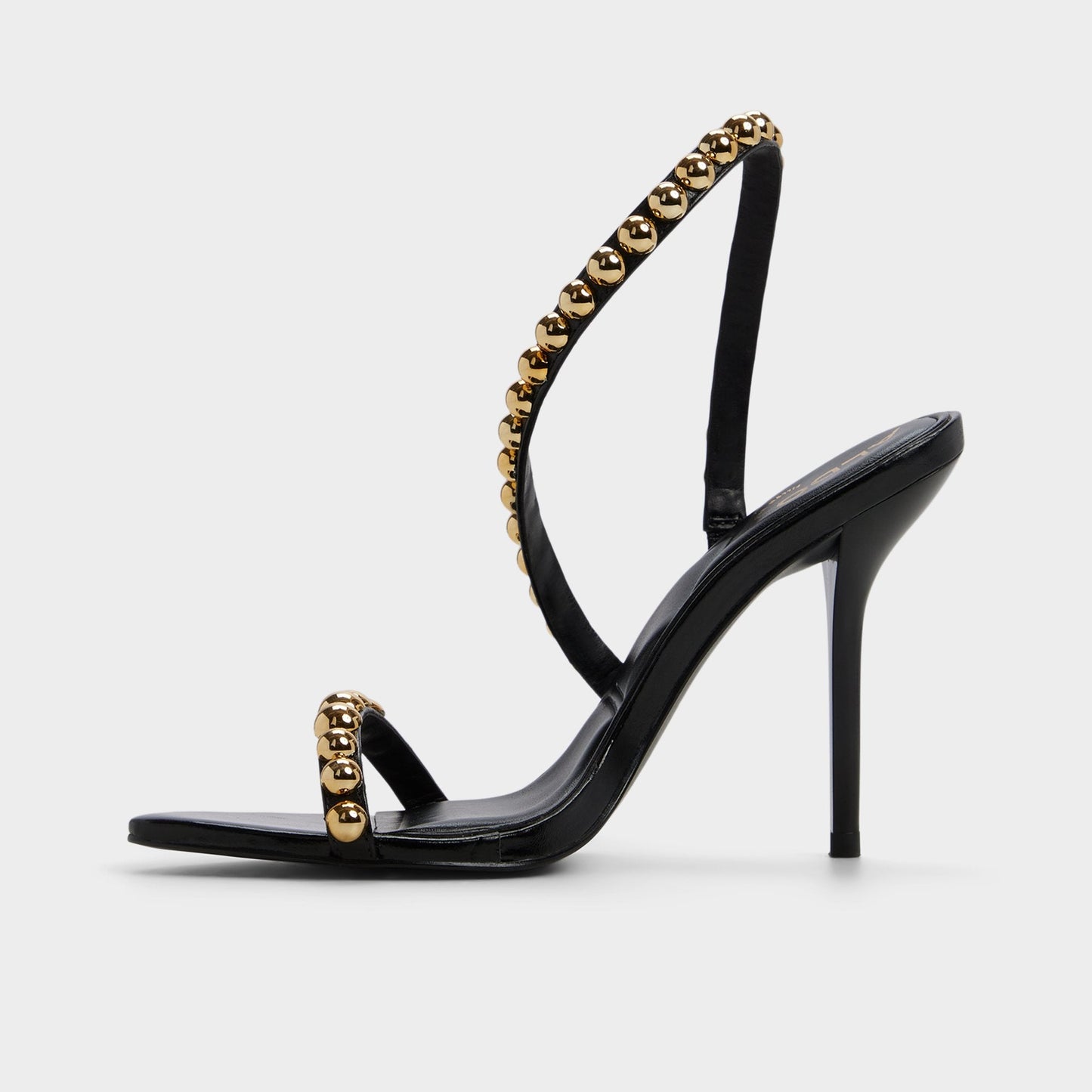 Attey in Black - Strappy heeled sandal, Stiletto heel - Black