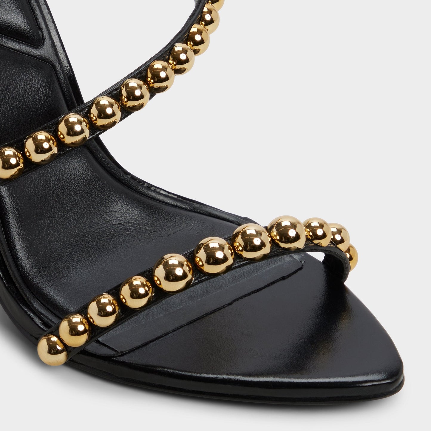 Attey in Black - Strappy heeled sandal, Stiletto heel - Black
