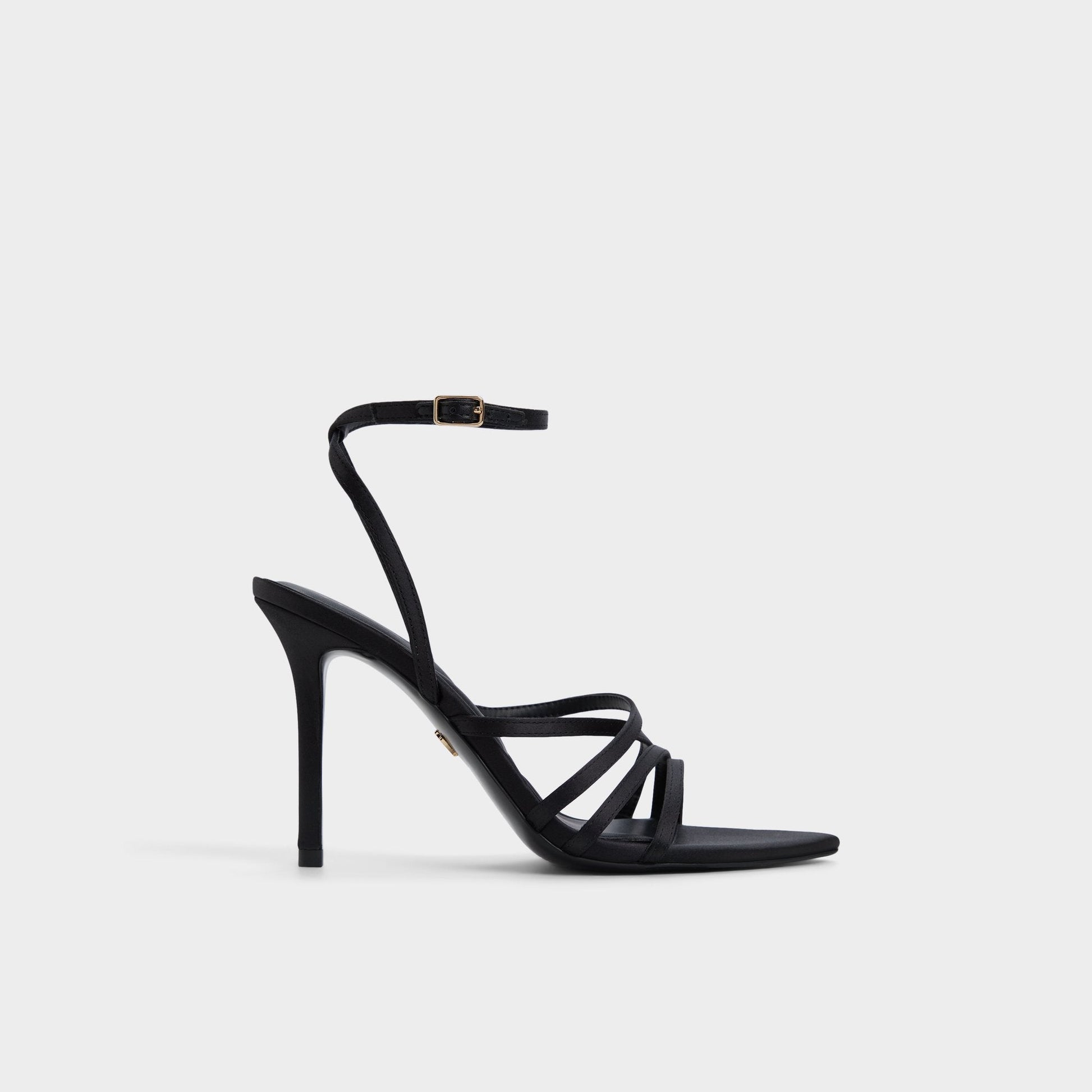 Solania Black Women's Strappy sandals - Strappy heeled sandal, Stiletto heel - Black