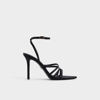 Solania Black Women's Strappy sandals - Strappy heeled sandal, Stiletto heel - Black