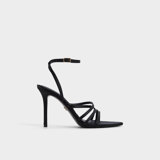 Solania Black Women's Strappy sandals - Strappy heeled sandal, Stiletto heel - Black