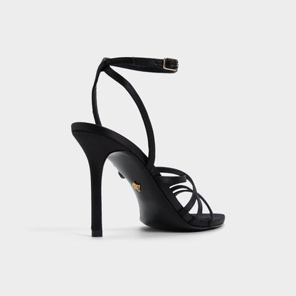 Solania Black Women's Strappy sandals - Strappy heeled sandal, Stiletto heel - Black