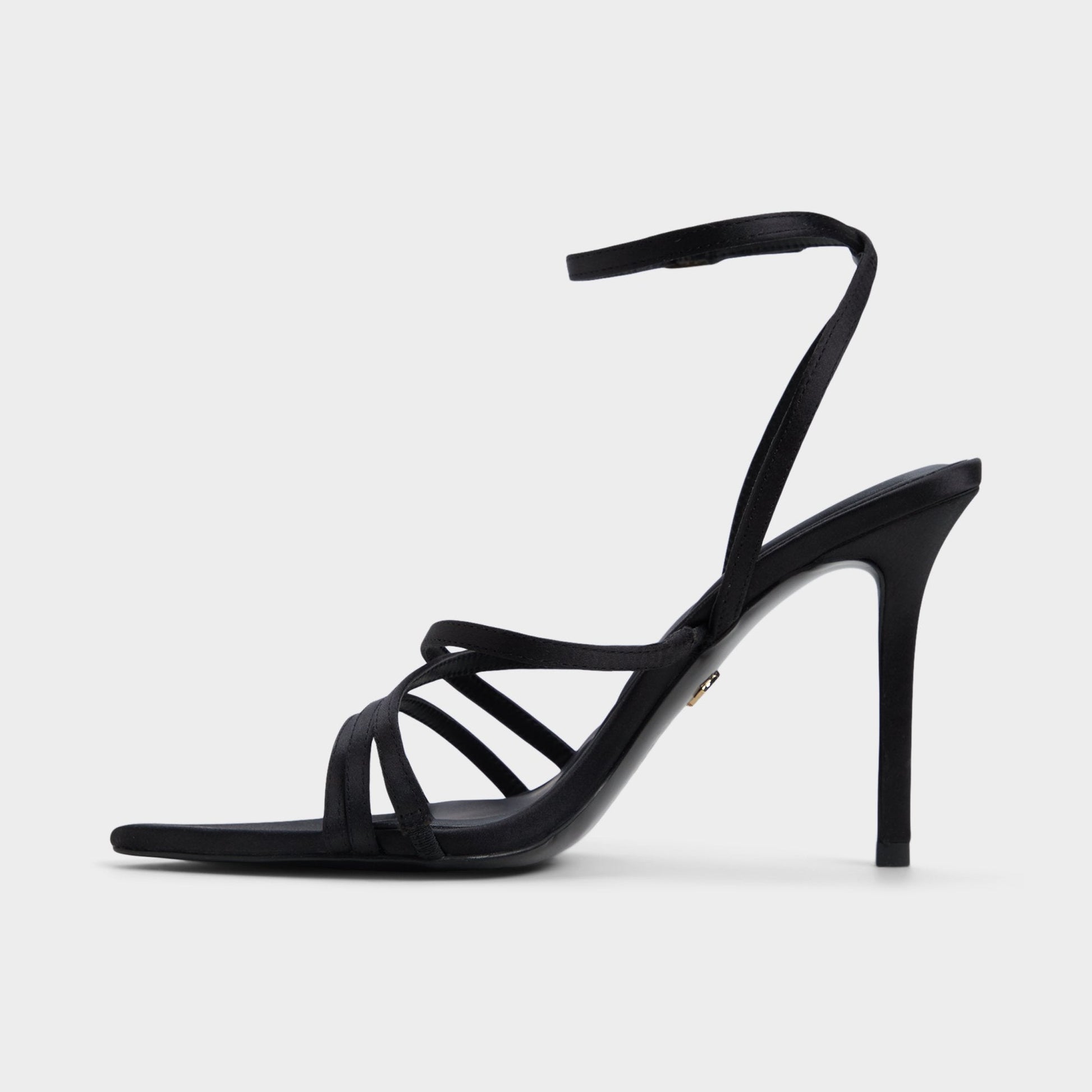 Solania Black Women's Strappy sandals - Strappy heeled sandal, Stiletto heel - Black