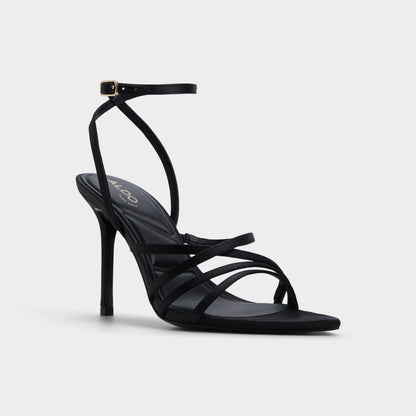 Solania Black Women's Strappy sandals - Strappy heeled sandal, Stiletto heel - Black