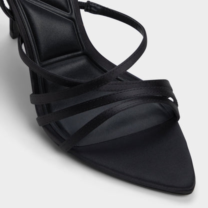 Solania Black Women's Strappy sandals - Strappy heeled sandal, Stiletto heel - Black