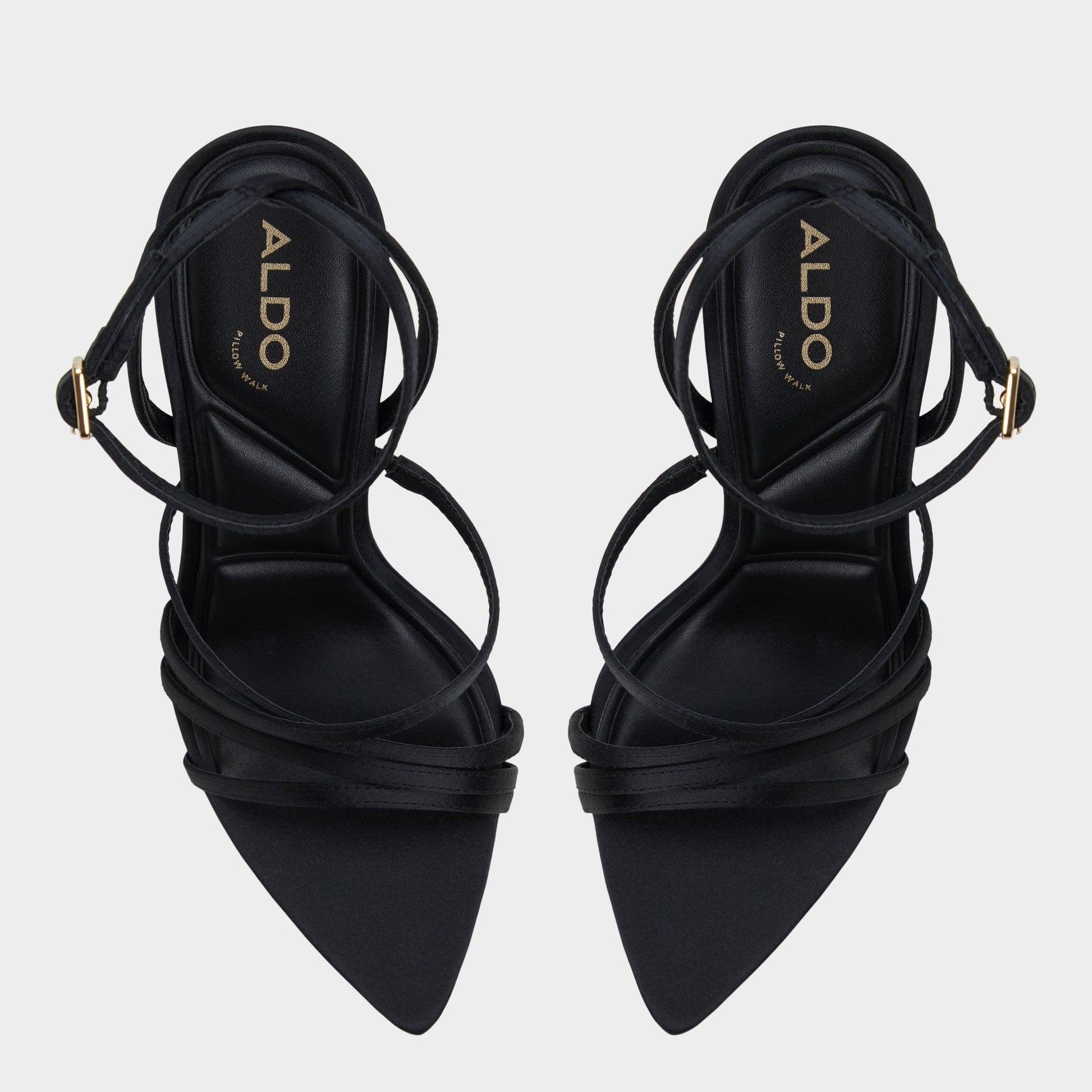Solania Black Women's Strappy sandals - Strappy heeled sandal, Stiletto heel - Black