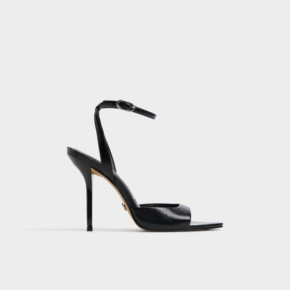 Forevermore Black Women's Strappy sandals - Strappy heeled sandal, Stiletto heel - Black