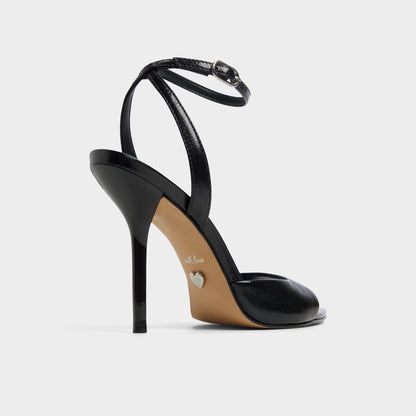 Forevermore Black Women's Strappy sandals - Strappy heeled sandal, Stiletto heel - Black