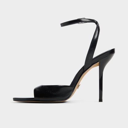 Forevermore Black Women's Strappy sandals - Strappy heeled sandal, Stiletto heel - Black