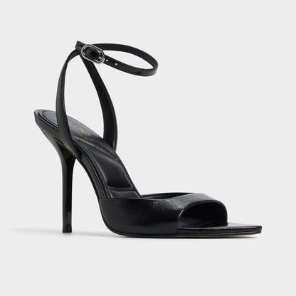 Forevermore Black Women's Strappy sandals - Strappy heeled sandal, Stiletto heel - Black