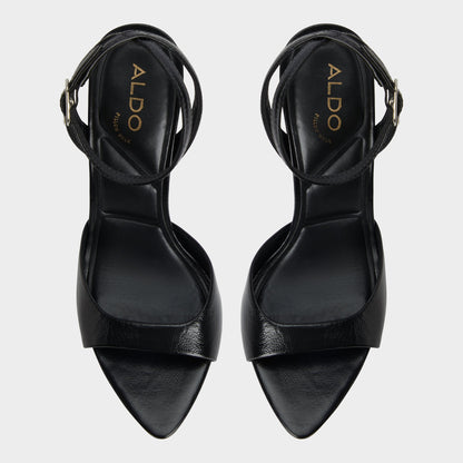 Forevermore Black Women's Strappy sandals - Strappy heeled sandal, Stiletto heel - Black