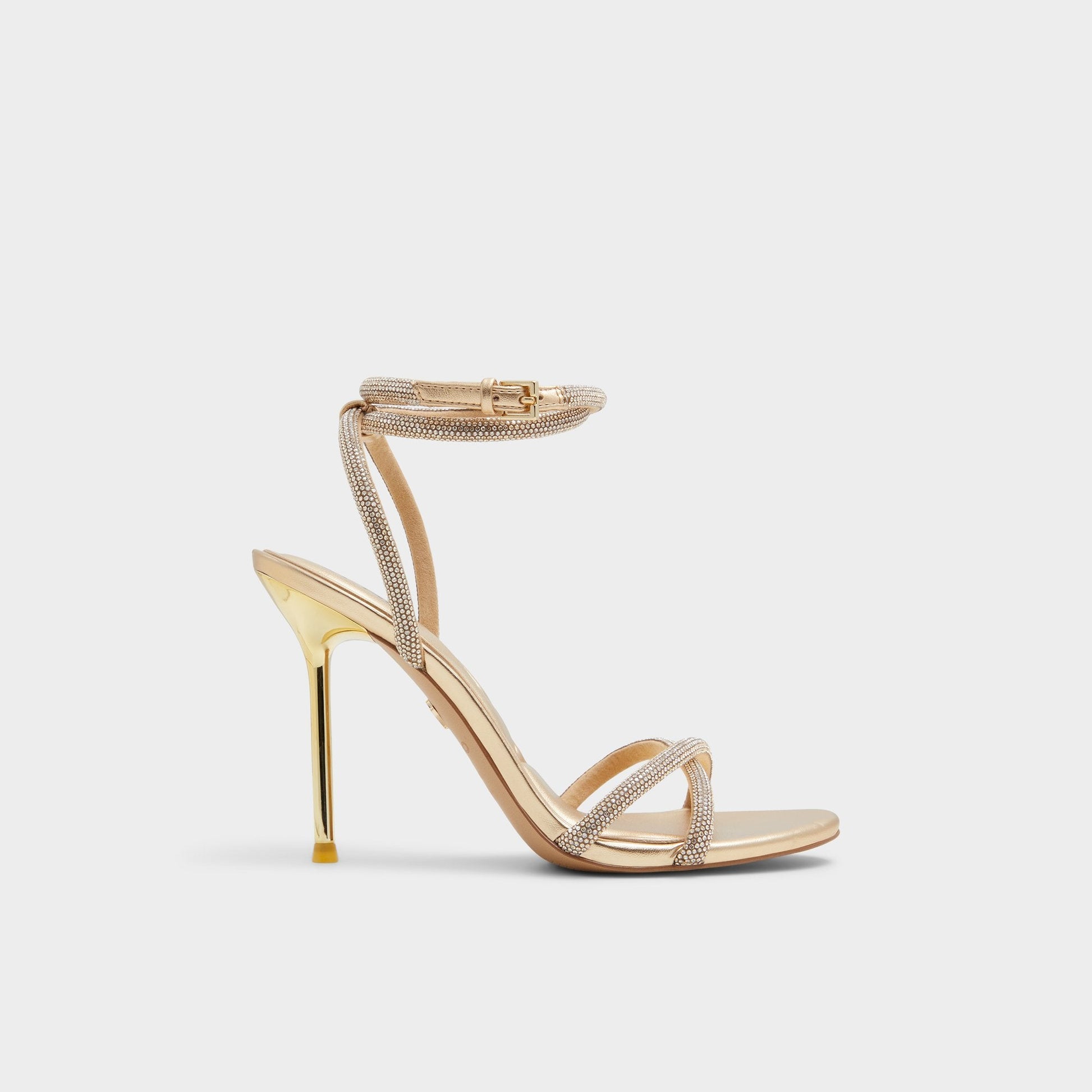 Manaelden Gold Women's Heeled sandals - Strappy heeled sandal, Stiletto heel - Gold