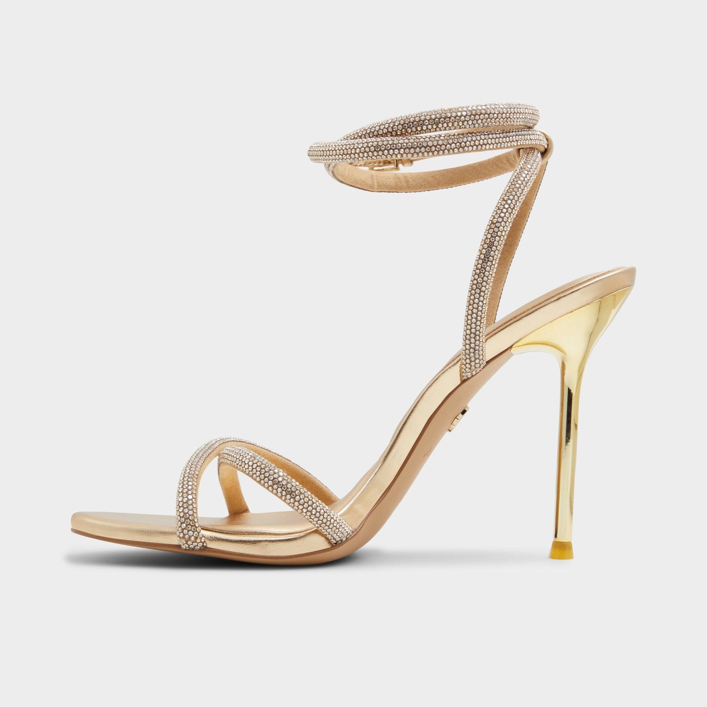 Manaelden Gold Women's Heeled sandals - Strappy heeled sandal, Stiletto heel - Gold