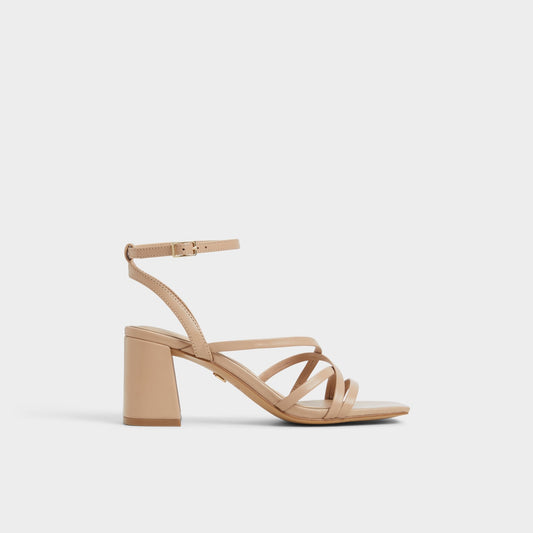 Esther Tan Women's Block heels - Strappy heeled sandal, Block heel - Tan