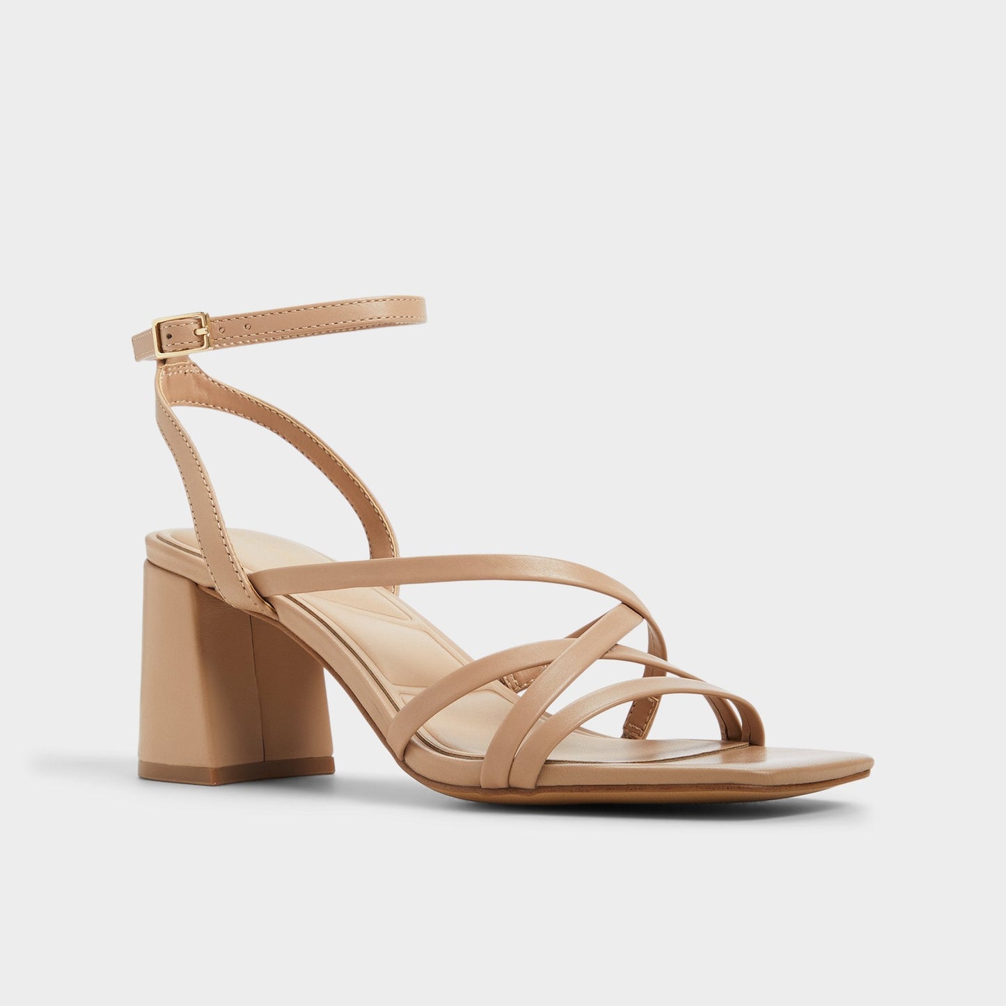 Esther Tan Women's Block heels - Strappy heeled sandal, Block heel - Tan