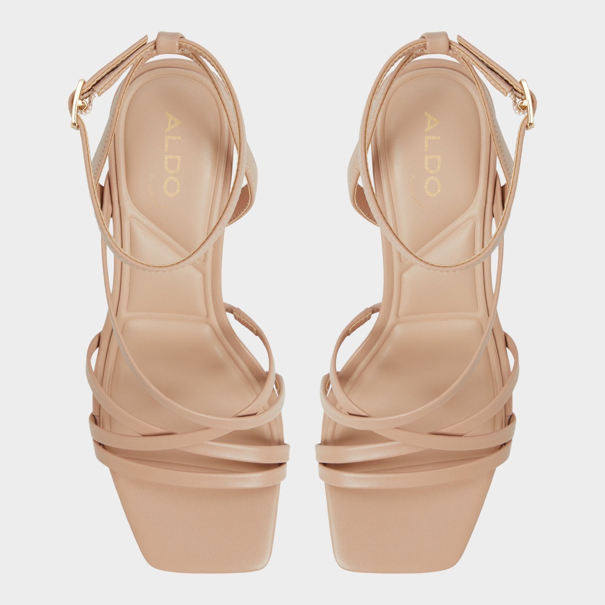 Esther Tan Women's Block heels - Strappy heeled sandal, Block heel - Tan