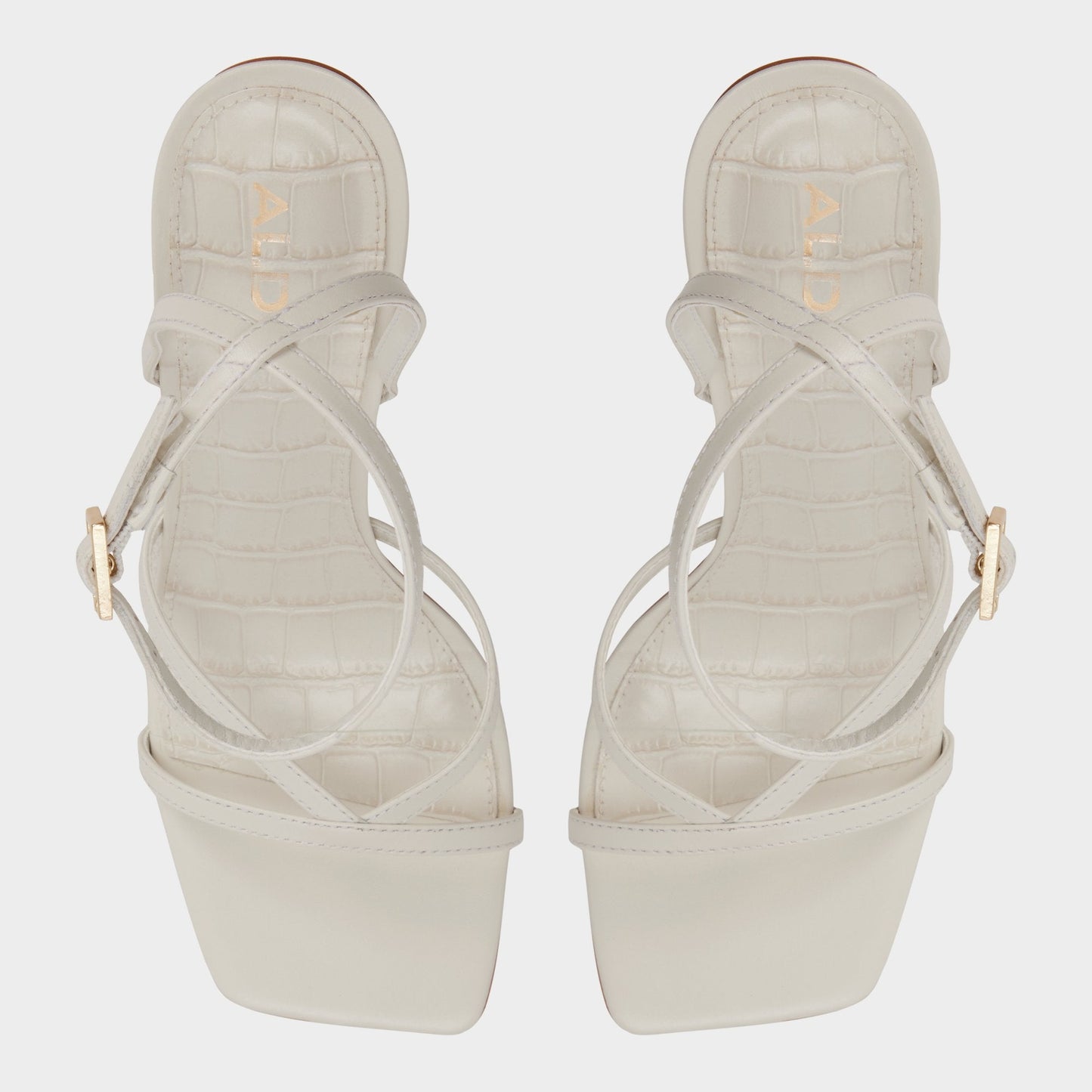 Beachglass in White Bone - Strappy heeled sandal - White/bone