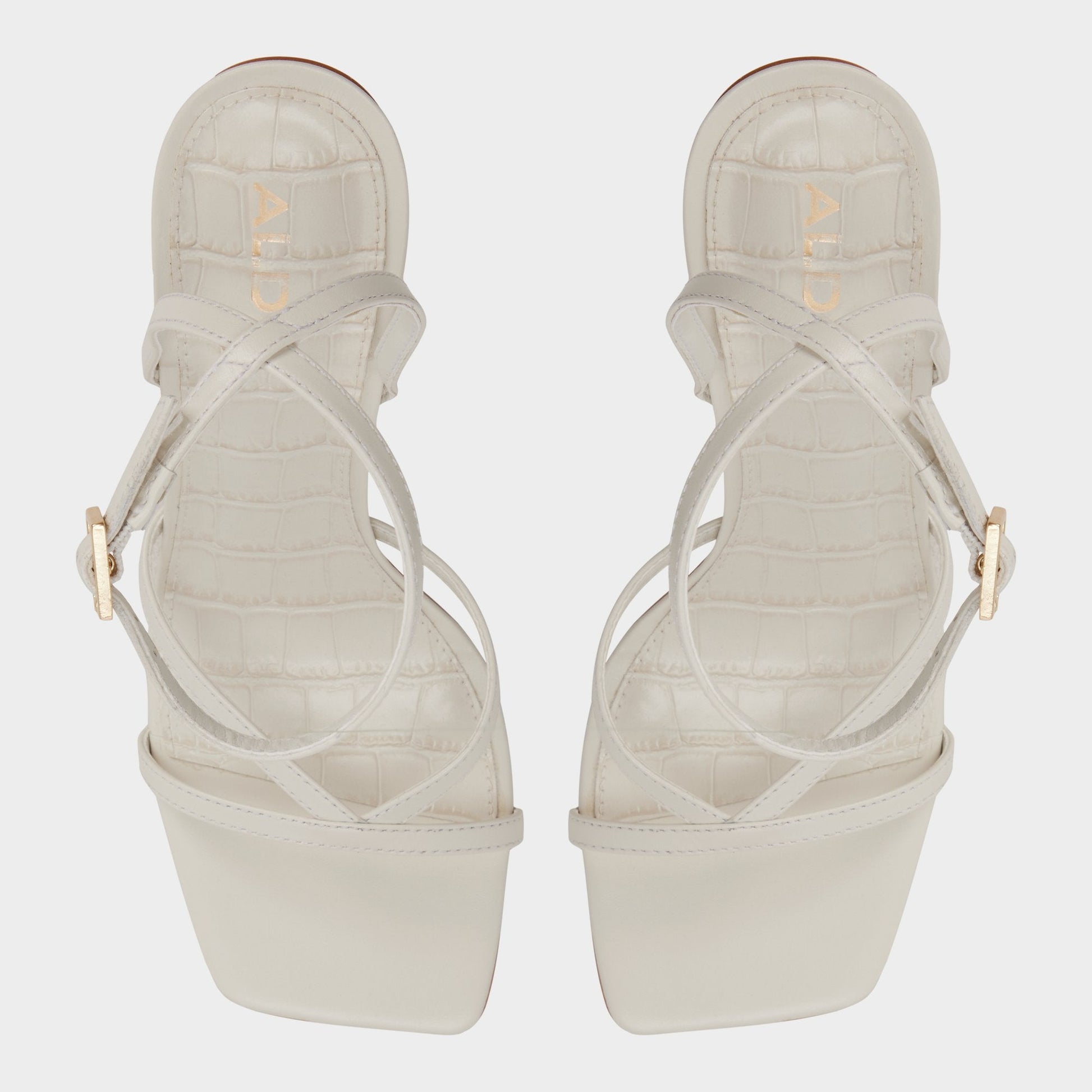 Beachglass in White Bone - Strappy heeled sandal - White/bone