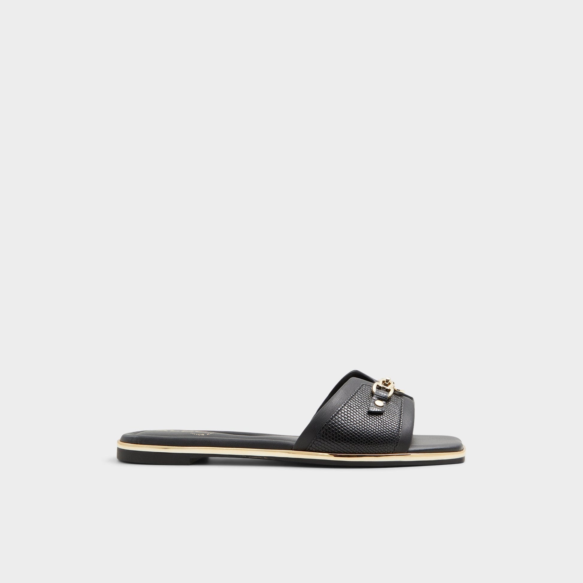 Alamassi Black Women's Flats - Slide sandal - Black