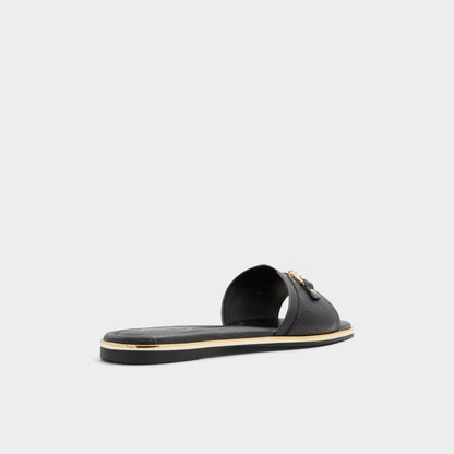 Alamassi Black Women's Flats - Slide sandal - Black