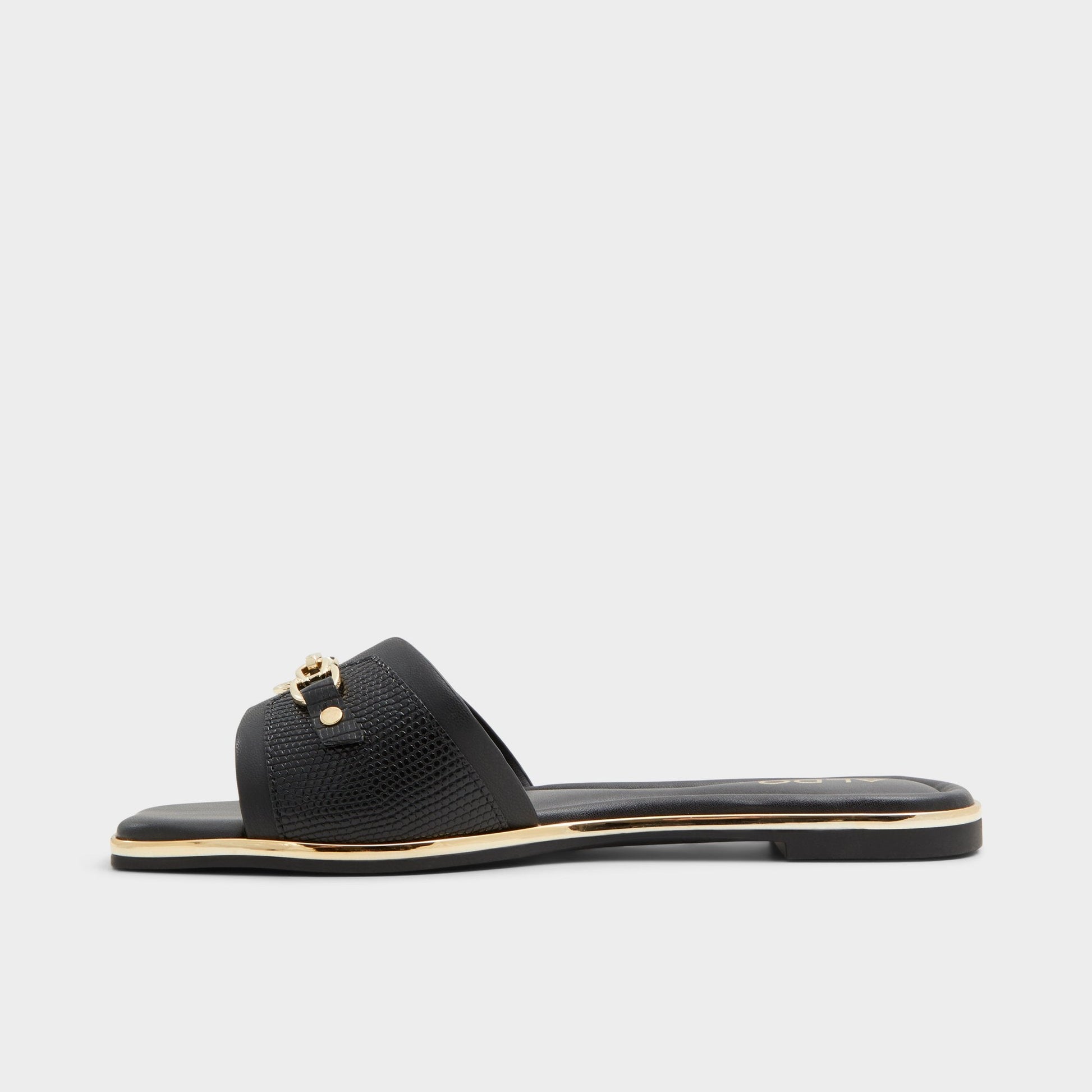 Alamassi Black Women's Flats - Slide sandal - Black