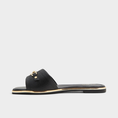 Alamassi Black Women's Flats - Slide sandal - Black