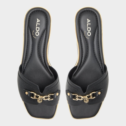 Alamassi Black Women's Flats - Slide sandal - Black