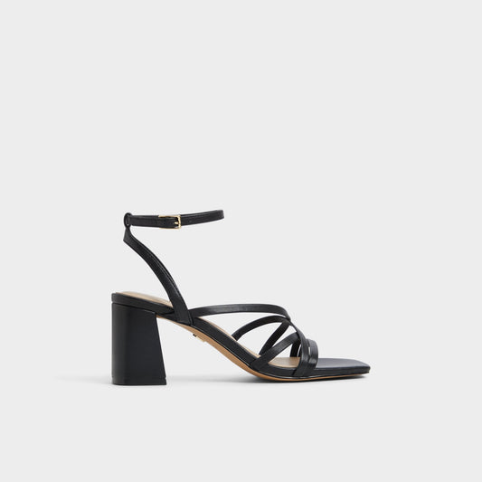 Esther Black Women's Block heels - Strappy heeled sandal, Block heel - Black