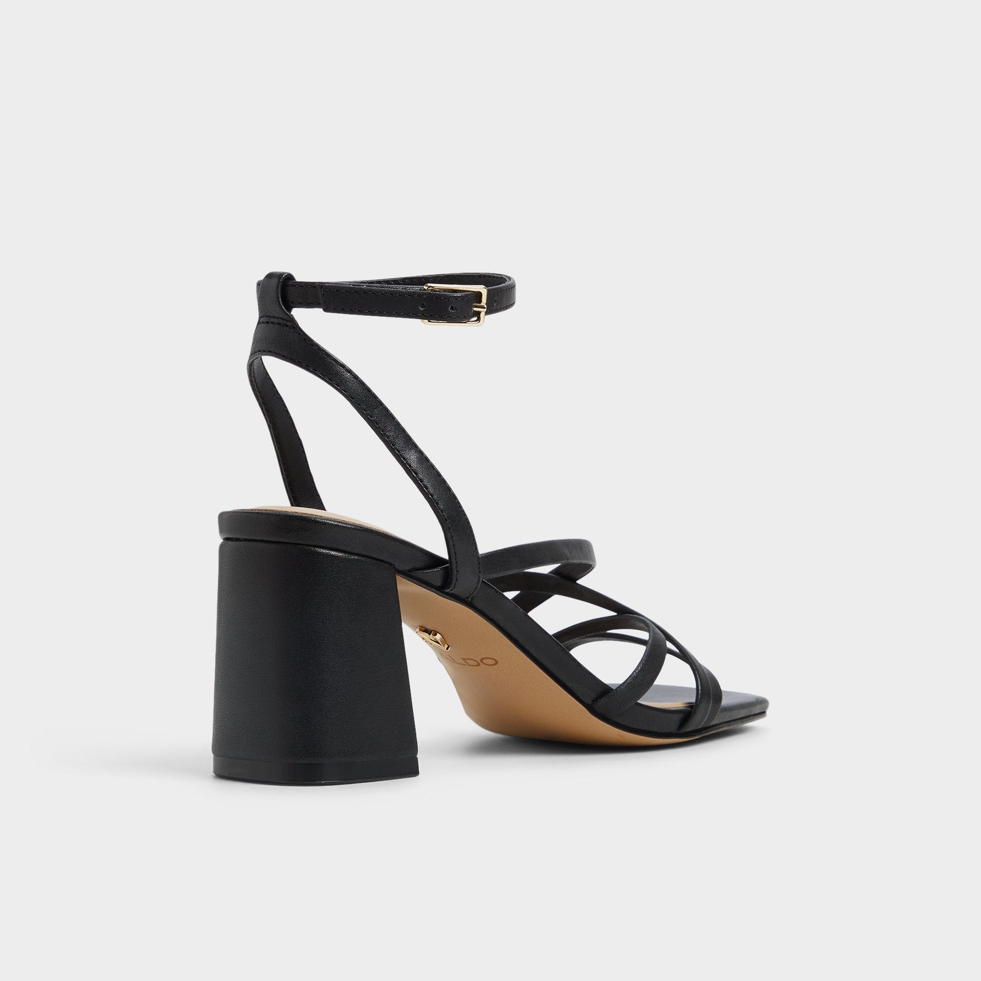 Esther Black Women's Block heels - Strappy heeled sandal, Block heel - Black