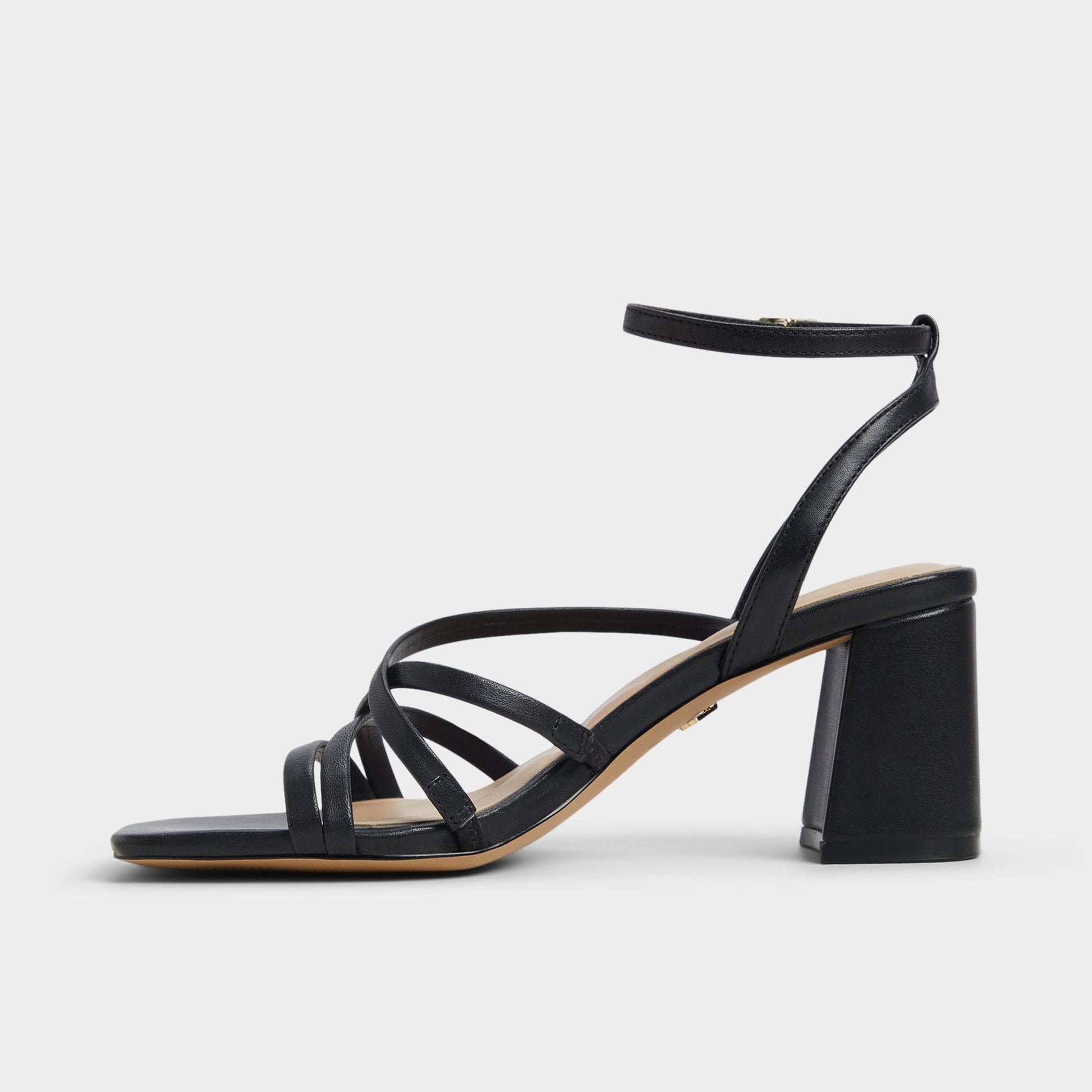 Esther Black Women's Block heels - Strappy heeled sandal, Block heel - Black