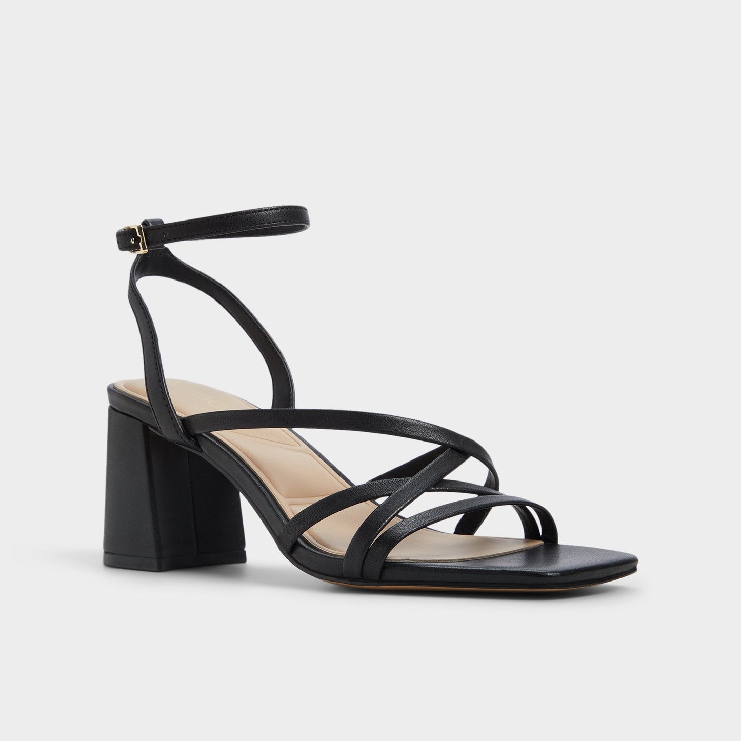 Esther Black Women's Block heels - Strappy heeled sandal, Block heel - Black