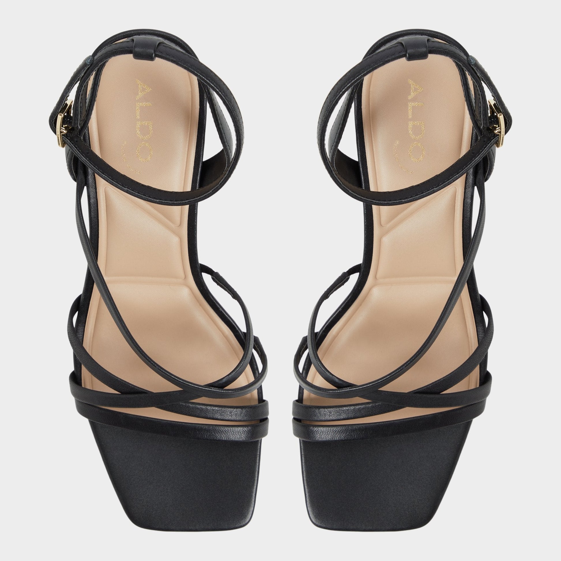 Esther Black Women's Block heels - Strappy heeled sandal, Block heel - Black