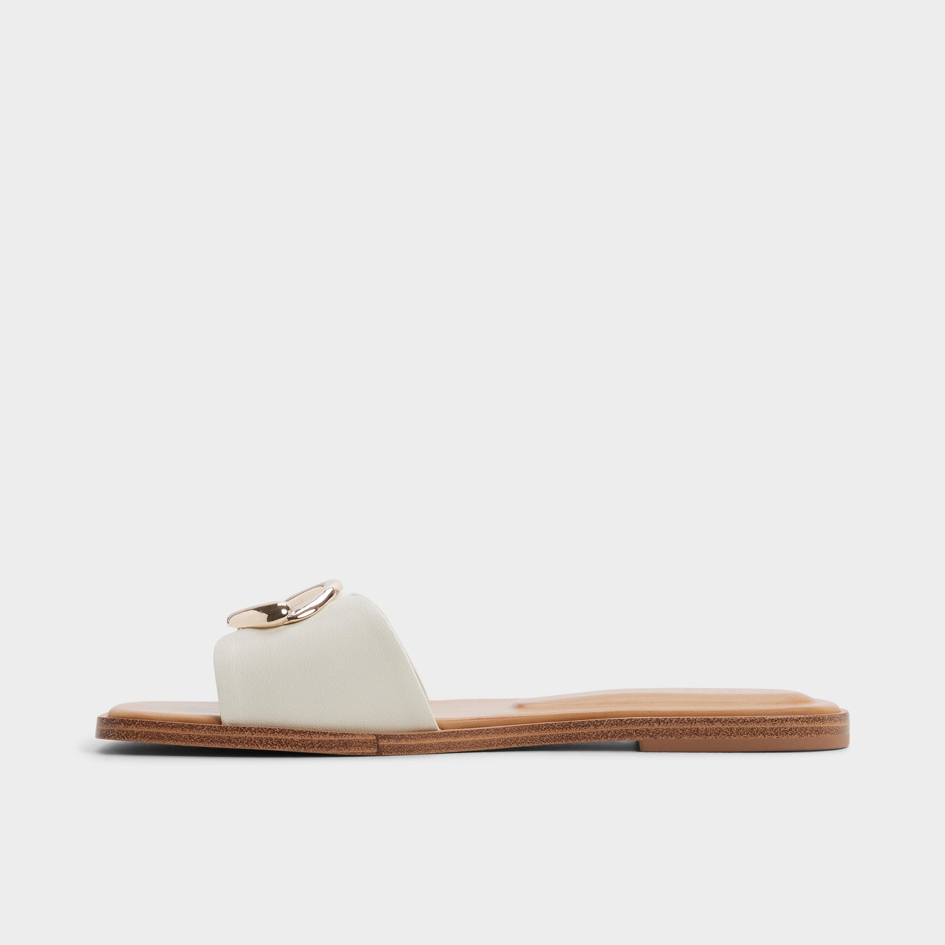 Biggin in White Bone - Slide sandal - White/bone