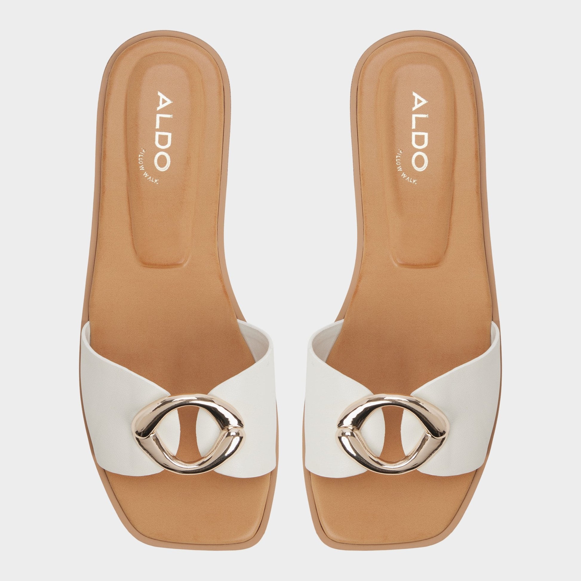 Biggin in White Bone - Slide sandal - White/bone