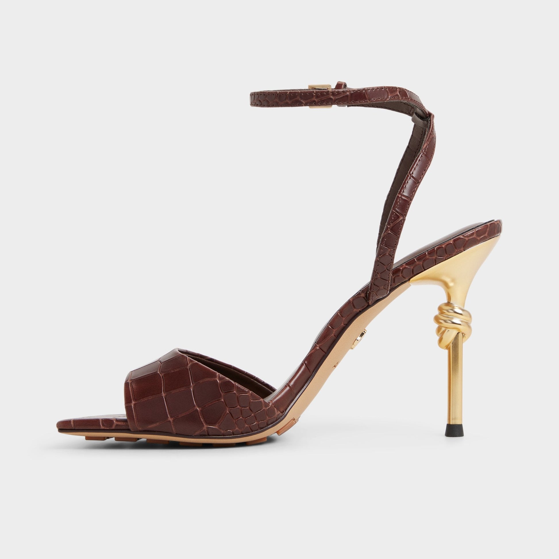 Harmonious in Dark Brown - Strappy heeled sandal - Dark Brown