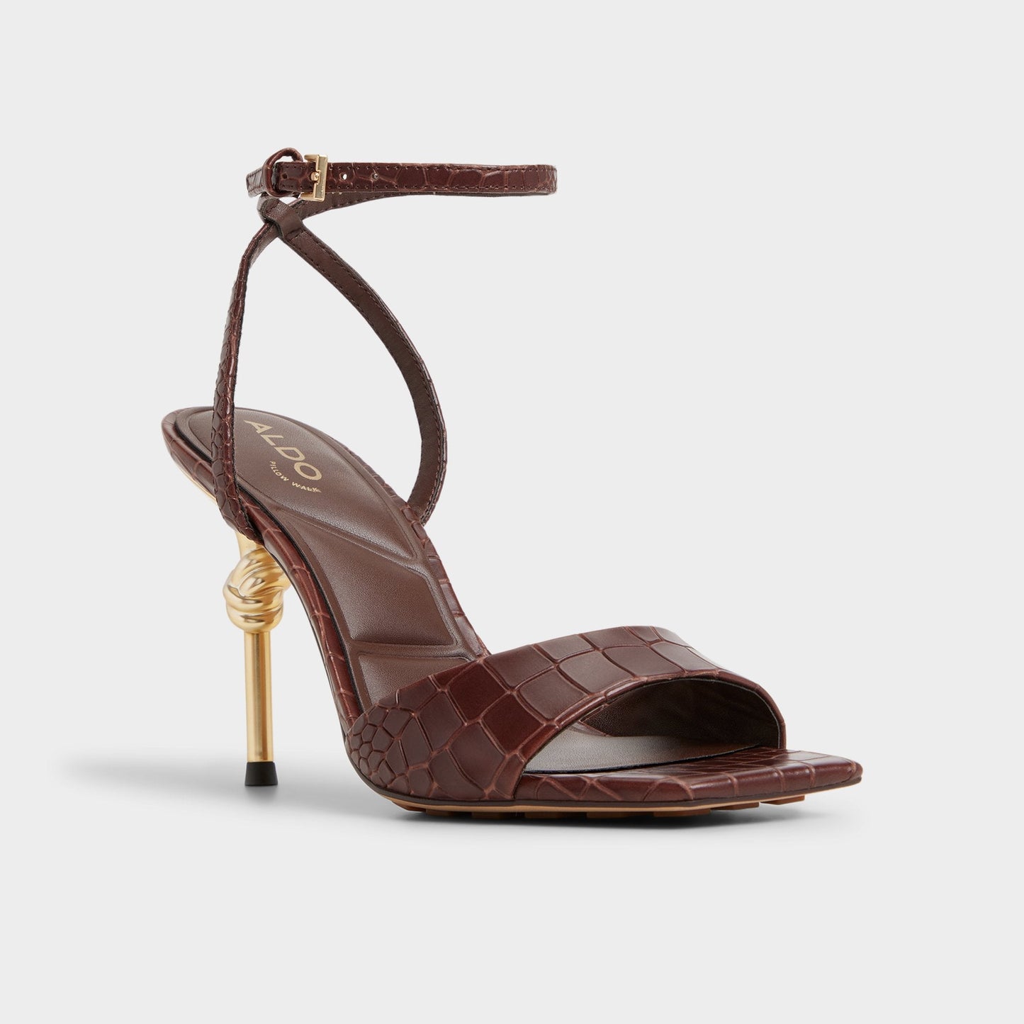 Harmonious in Dark Brown - Strappy heeled sandal - Dark Brown