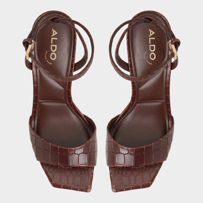 Harmonious in Dark Brown - Strappy heeled sandal - Dark Brown