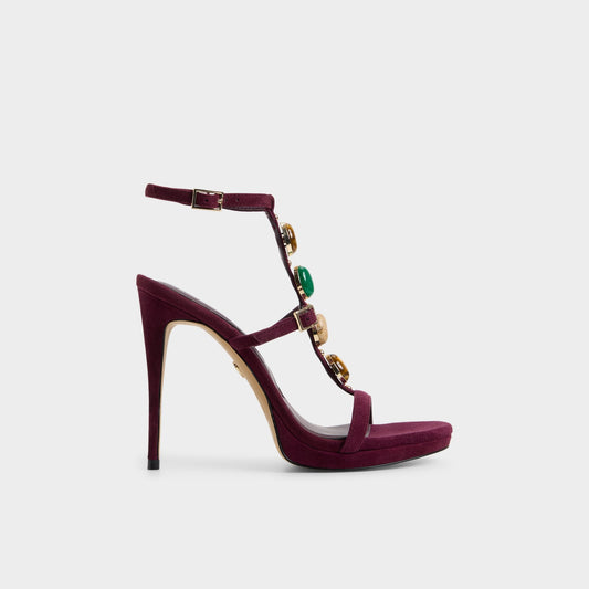 Opalia in Bordo - Strappy heeled sandal, Platform - Bordo