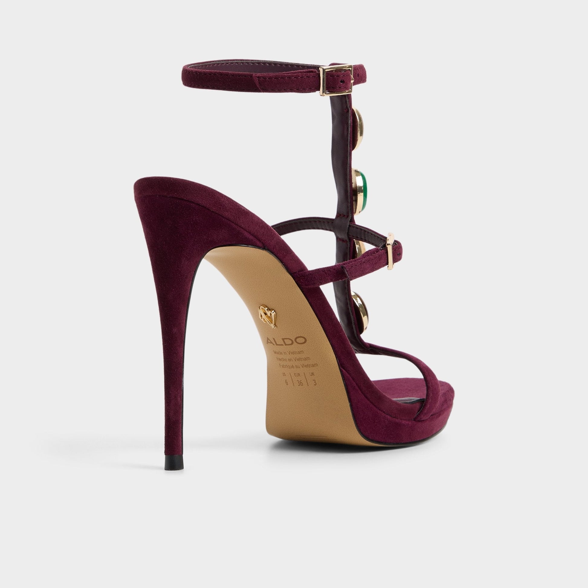 Opalia in Bordo - Strappy heeled sandal, Platform - Bordo